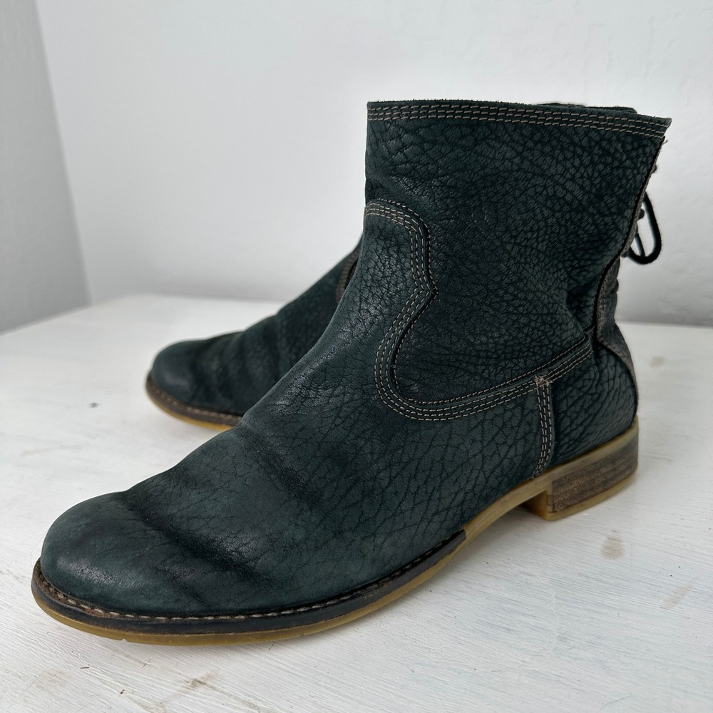 Josef Seibel Ankle Boots Womens 39 224105 Dark Green Leather Zip Up Western